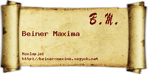 Beiner Maxima névjegykártya